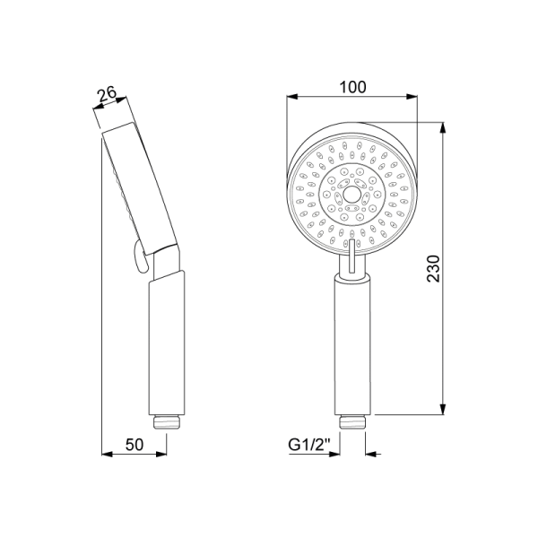 Douchette pommeau de douche 5 fonctions