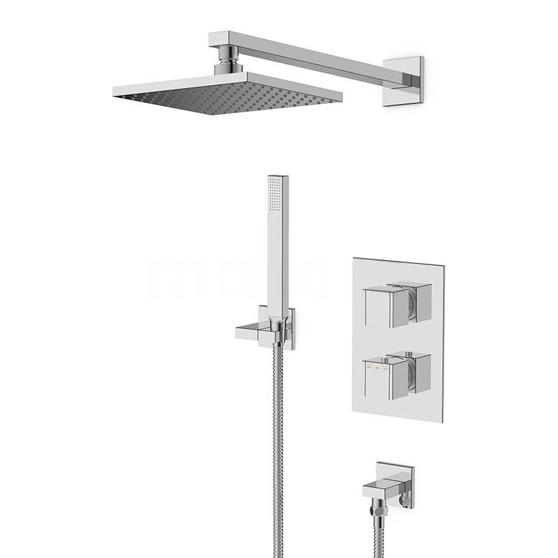 Pack douche encastré thermostatique chromé KUBIK 3 Pack douche encastré thermostatique chromé KUBIK 3