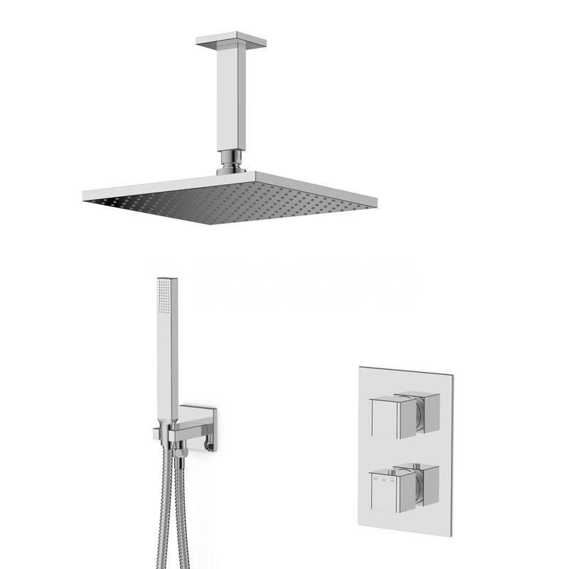 Pack douche encastré thermostatique chromé KUBIK 5 Pack douche encastré thermostatique chromé KUBIK 5