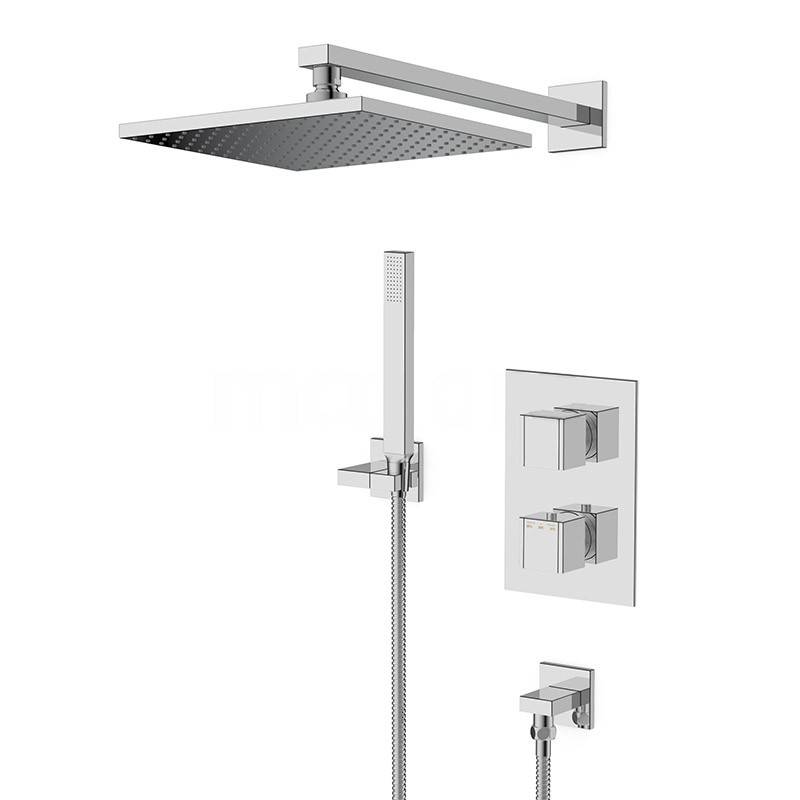 Pack douche encastré thermostatique chromé KUBIK 6 Pack douche encastré thermostatique chromé KUBIK 6