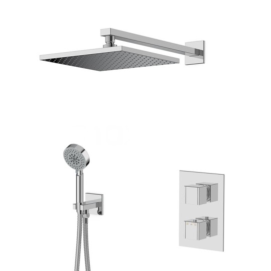 Pack douche encastré mitigeur thermostatique KUBIK 7
