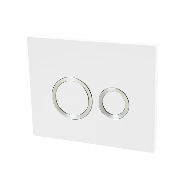 Plaque de commande double chasse HOOP Blanc pour bâti-support WIRQUIN
