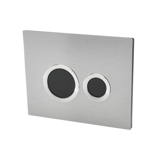 Plaque de commande double chasse HOOP Chrome Mat pour bâti-support WIRQUIN