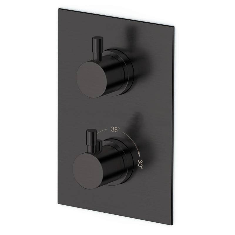Mitigeur thermostatique mural 2/3 sorties LOOP Noir Mat