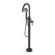 Robinet mitigeur colonne noir mat LOOP pour baignoire en îlot