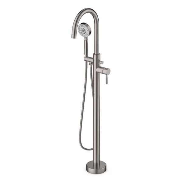 Robinet mitigeur colonne inox brossé LOOP pour baignoire en îlot