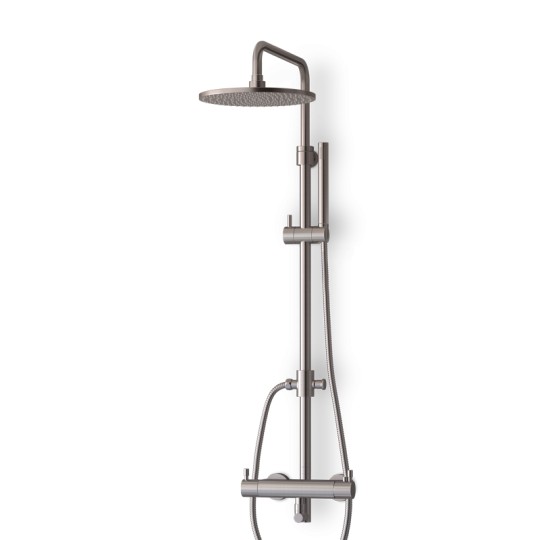 Colonne douche thermostatique inox brossé avec douchette