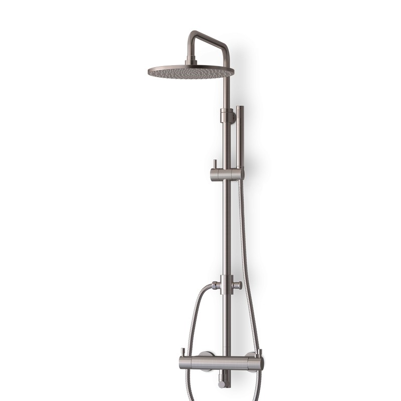 Colonne douche thermostatique inox brossé avec douchette Colonne douche thermostatique inox brossé avec douchette