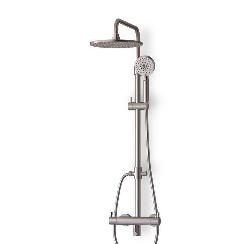 Colonne douche thermostatique inox brossé avec douchette Colonne douche thermostatique inox brossé avec douchette