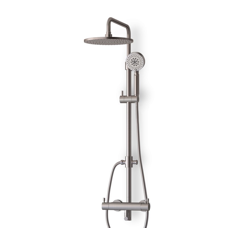 Colonne douche thermostatique inox brossé avec douchette Colonne douche thermostatique inox brossé avec douchette