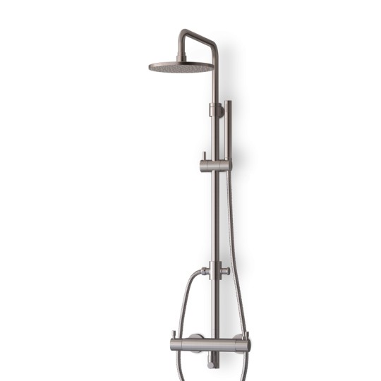 Colonne douche thermostatique inox brossé avec douchette