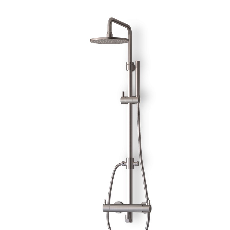 Colonne douche thermostatique inox brossé avec douchette Colonne douche thermostatique inox brossé avec douchette