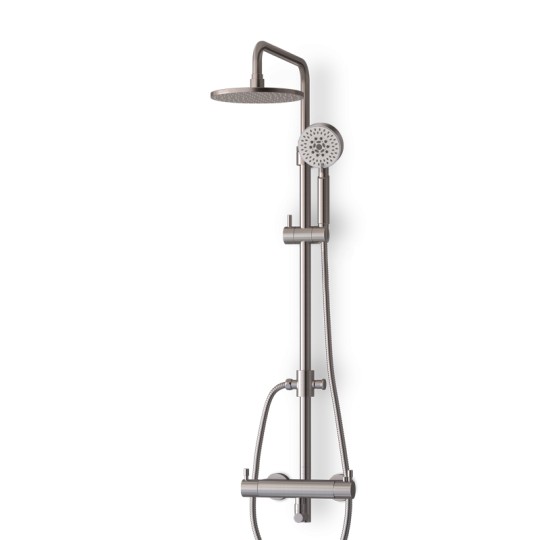 Colonne douche thermostatique inox brossé avec douchette
