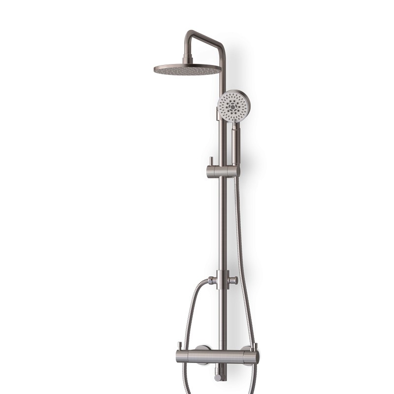 Colonne douche thermostatique inox brossé avec douchette Colonne douche thermostatique inox brossé avec douchette