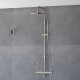 Colonne douche thermostatique inox brossé avec douchette