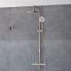Colonne douche thermostatique inox brossé avec douchette