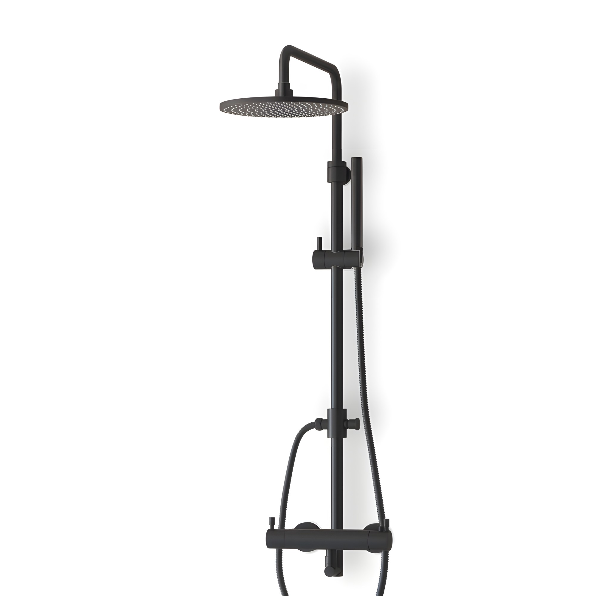 Colonne douche thermostatique noir mat avec douchette Colonne douche thermostatique noir mat avec douchette