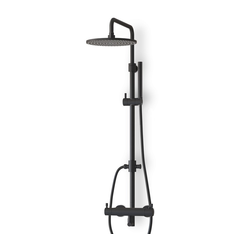 Colonne douche thermostatique noir mat avec douchette Colonne douche thermostatique noir mat avec douchette