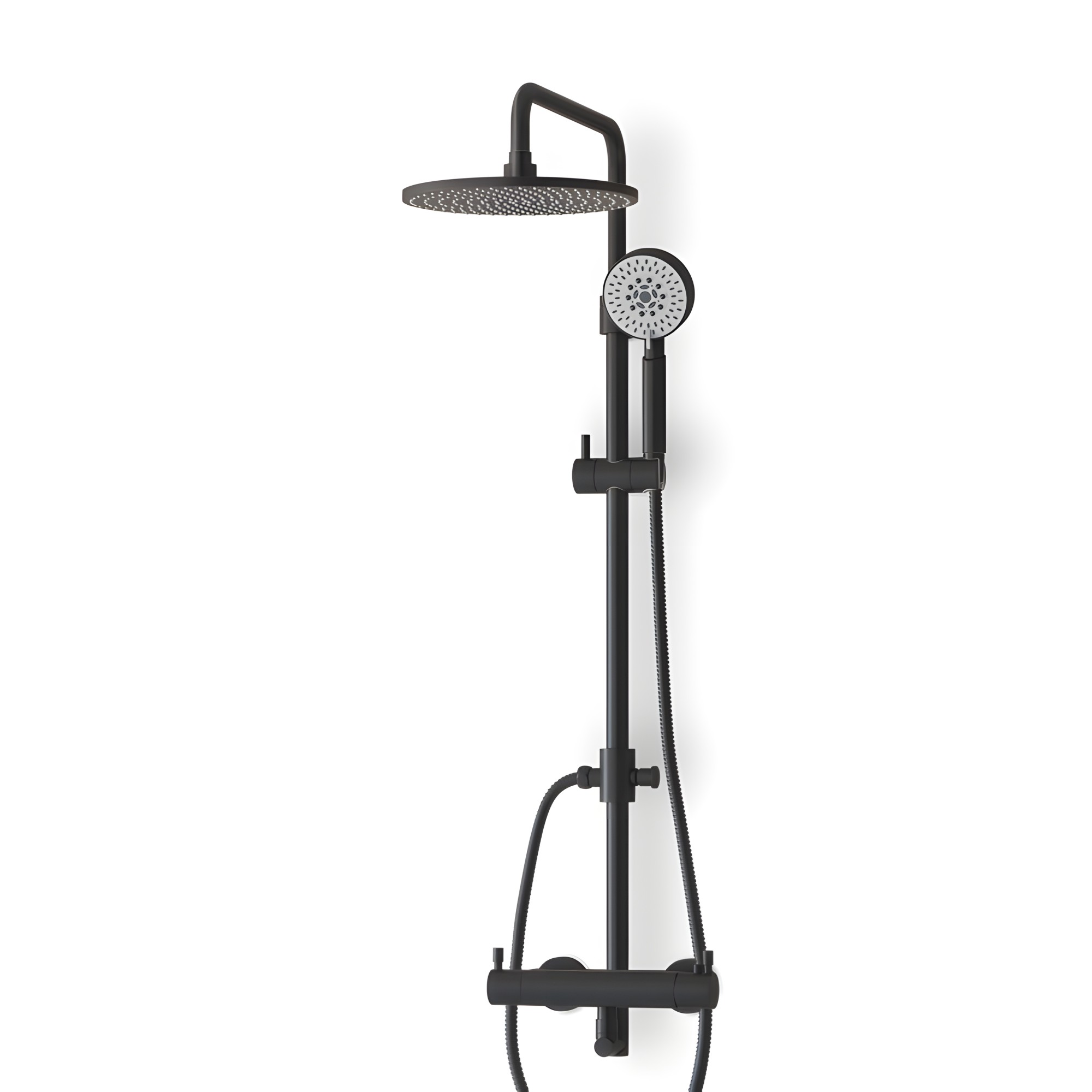 Colonne douche thermostatique noir mat avec douchette Colonne douche thermostatique noir mat avec douchette