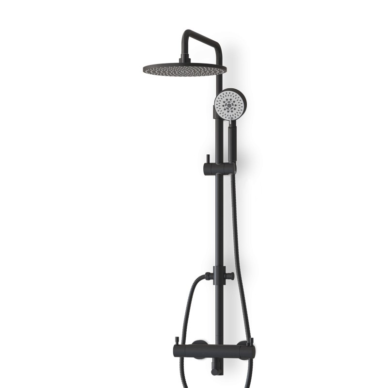 Colonne douche thermostatique noir mat avec douchette Colonne douche thermostatique noir mat avec douchette
