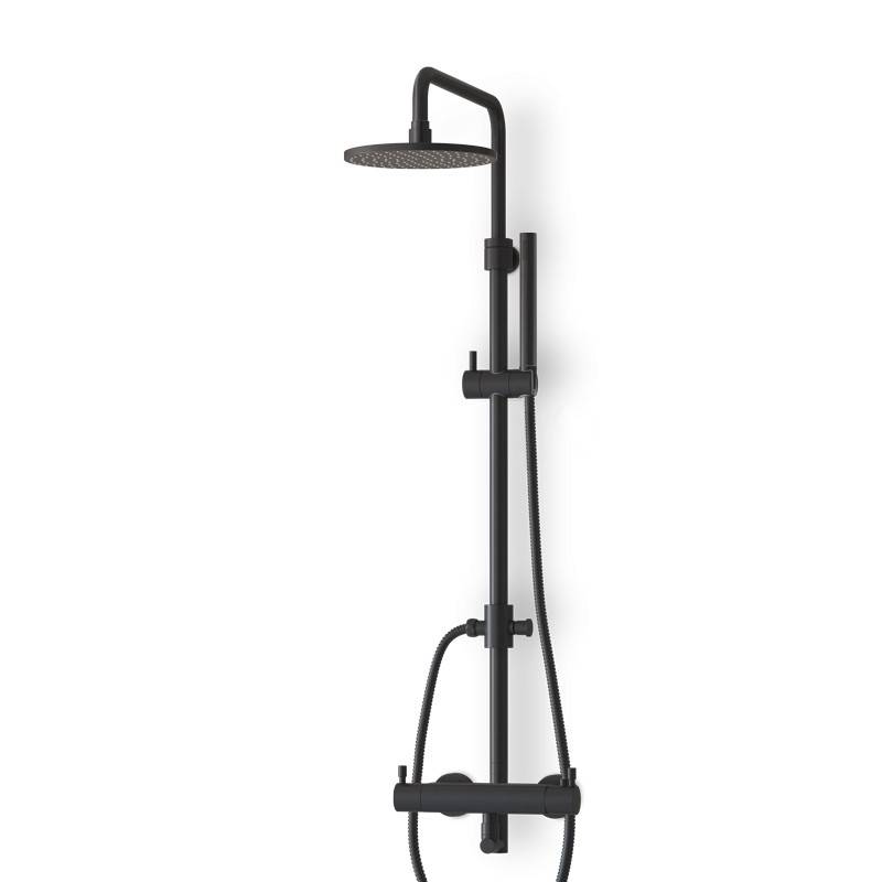 Colonne douche thermostatique noir mat avec douchette Colonne douche thermostatique noir mat avec douchette