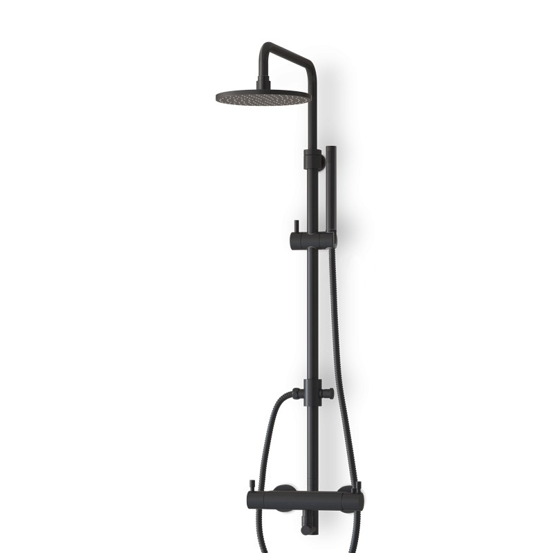 Colonne douche thermostatique noir mat avec douchette Colonne douche thermostatique noir mat avec douchette
