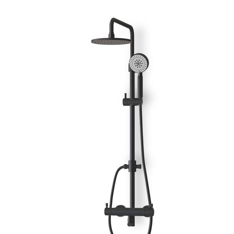 Colonne douche thermostatique noir mat avec douchette Colonne douche thermostatique noir mat avec douchette