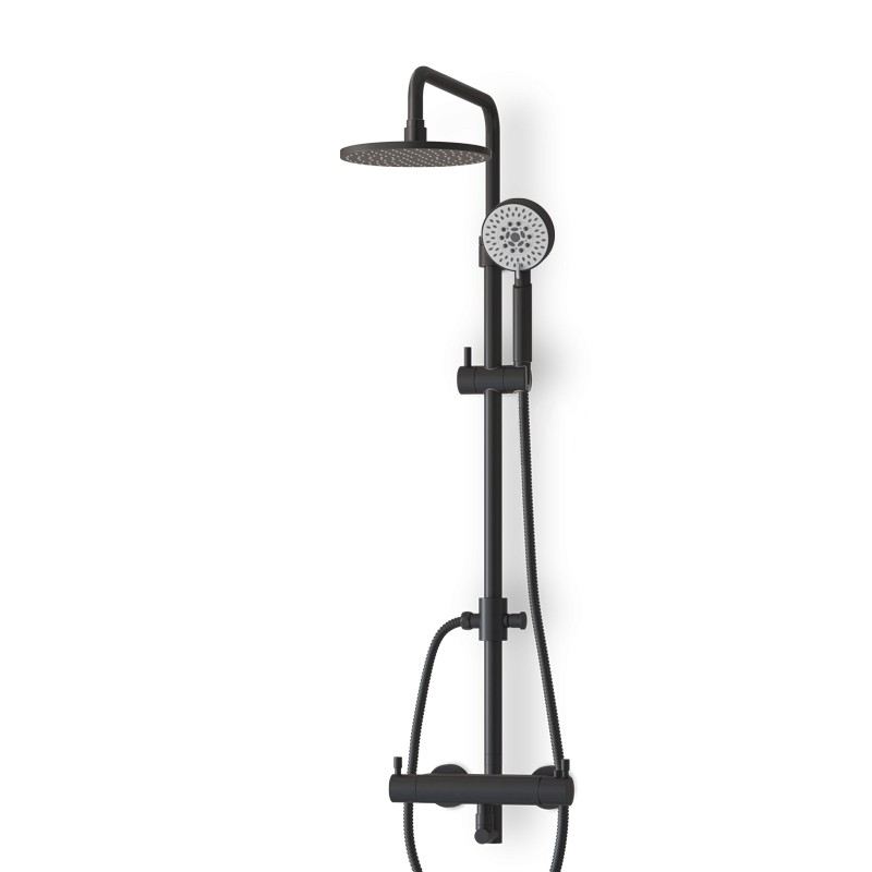 Colonne douche thermostatique noir mat avec douchette Colonne douche thermostatique noir mat avec douchette