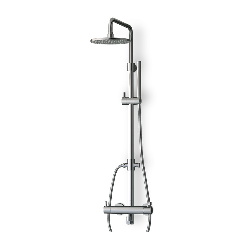 Colonne douche thermostatique chromée avec douchette Colonne douche thermostatique chromée avec douchette