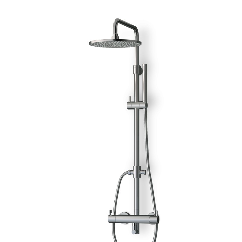 Colonne douche thermostatique chromée avec douchette Colonne douche thermostatique chromée avec douchette