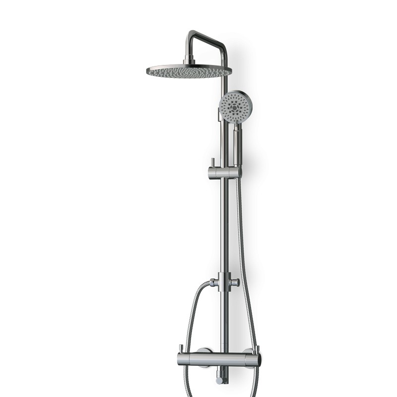 Colonne douche thermostatique chromée avec douchette Colonne douche thermostatique chromée avec douchette