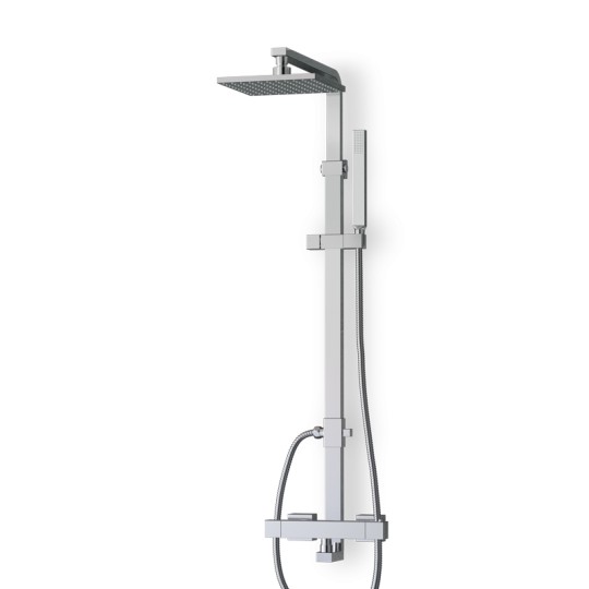 Colonne douche thermostatique chromée KUBIK avec douchette