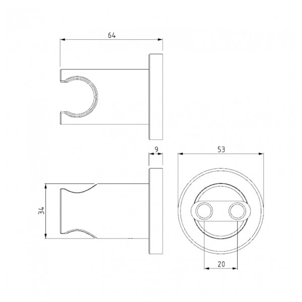 FortiFura Calvi Support douchette mural Inox brossé - SW720566 