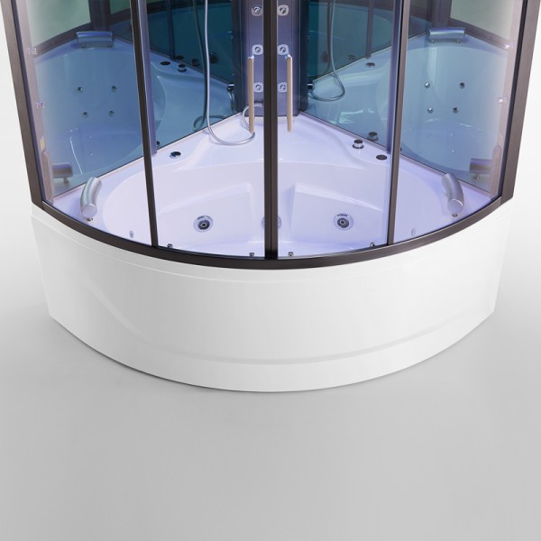 Combiné d'angle baignoire balnéo et Douche hammam