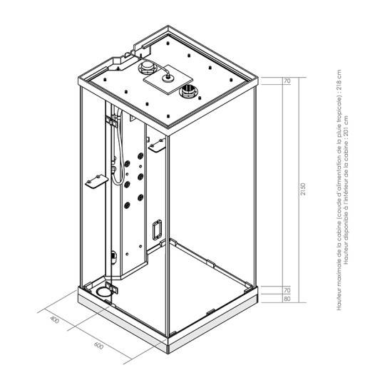 Dimensions de la cabine