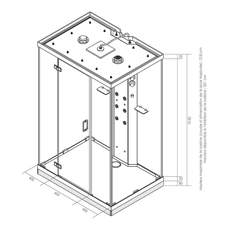 Dimensions de la cabine