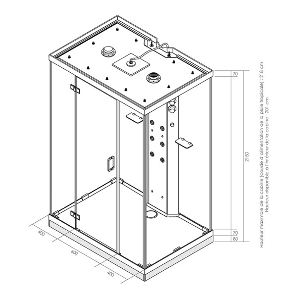 Dimensions de la cabine