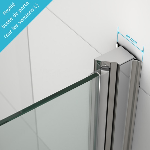 Porte de douche 50 cm pivotante SINA verre Nanotech