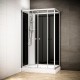 Cabine de douche rectangulaire 120x80 cm SILVER 120 Noir