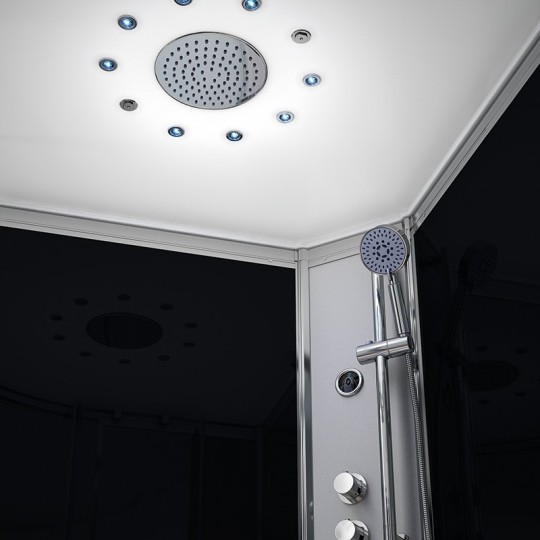 Pluie tropicale en laiton chromé 95 jets | Brumisateurs | Chromothérapie LED