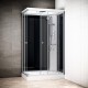 Cabine douche hydromassage SILVER rectangulaire avec accès en angle | Version droite avec vitres noires