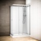 Cabine douche intégrale SILVER rectangulaire avec accès en angle | Version droite avec vitres blanches