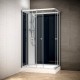 Cabine douche intégrale SILVER rectangulaire avec accès en angle | Version gauche avec vitres noires