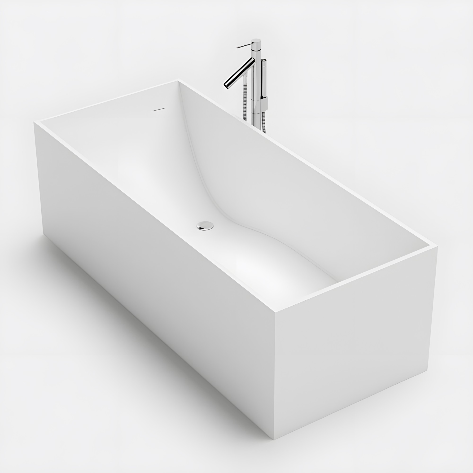 Baignoire ilot SQUARE 150 MATE Solid Surface