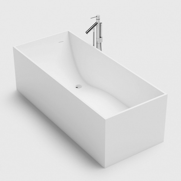 Baignoire ilot 150 cm Square en Solid Surface (corian)