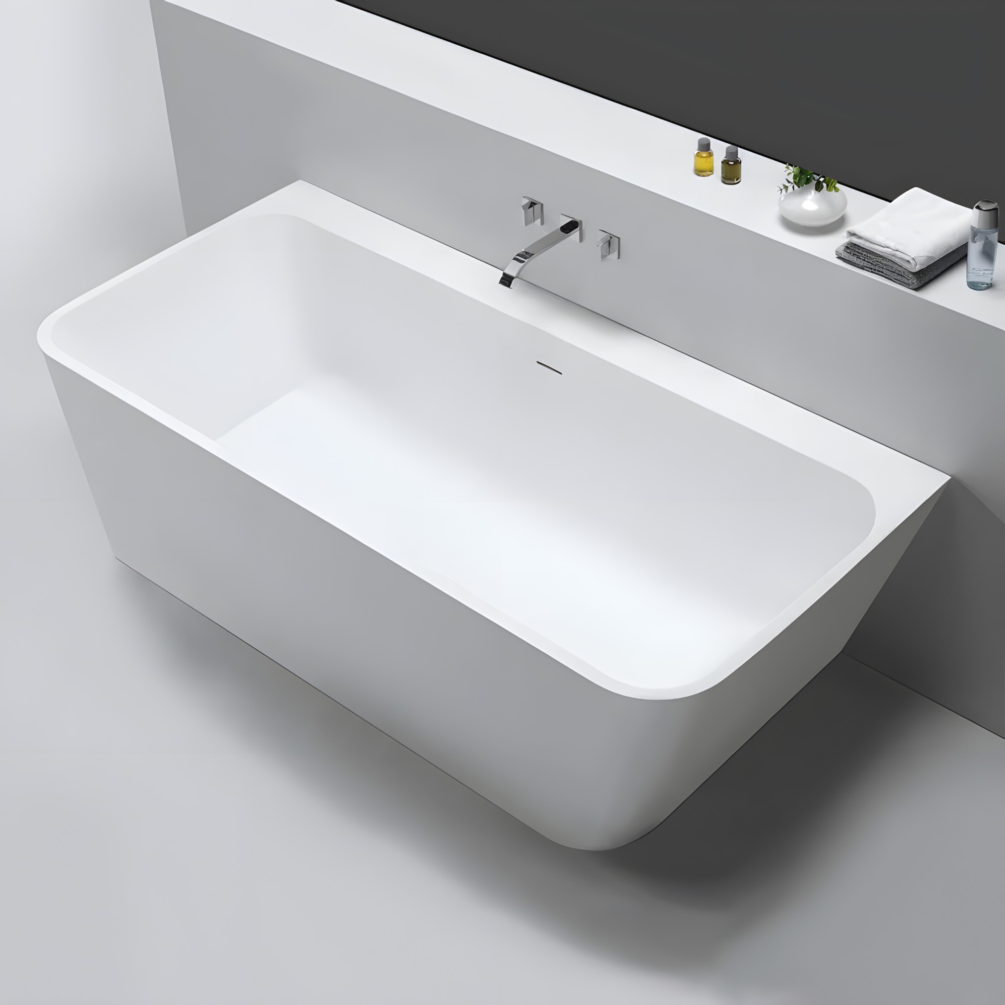 Baignoire semi-ilot LOVE 160 MATE Solid Surface