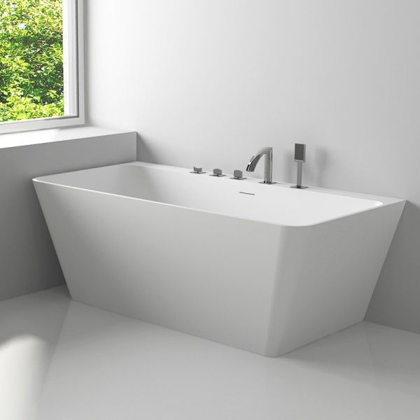 Baignoire semi-ilot 160 cm Love en Solid Surface (corian)