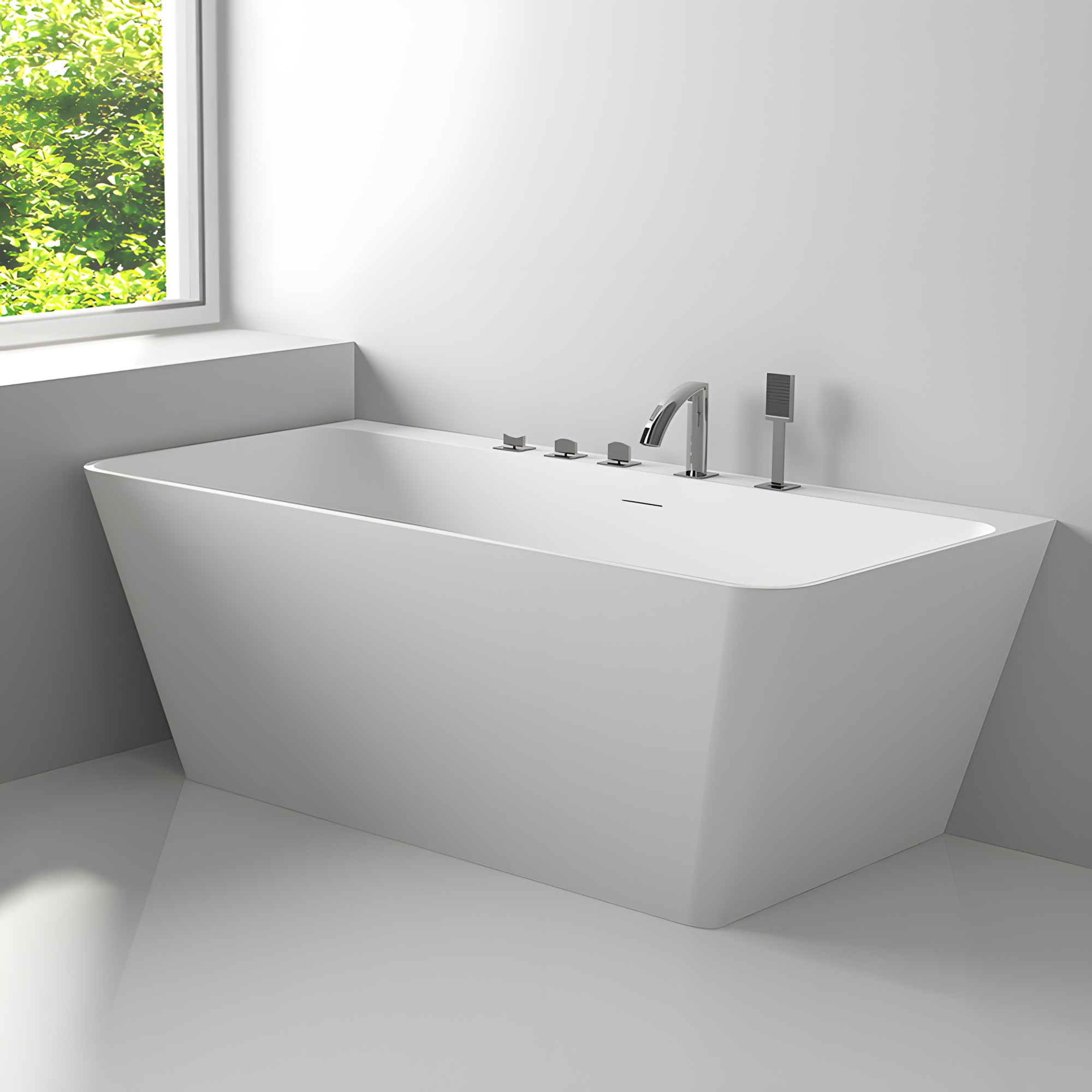 Baignoire semi-ilot LOVE 150 MATE Solid Surface