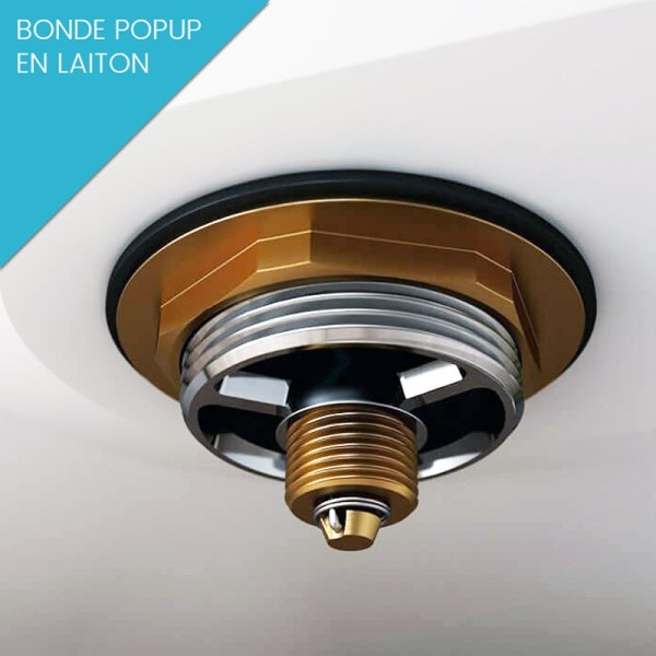 Bonde popup en laiton chromé : ouverture et fermeture par simple pression du doigt