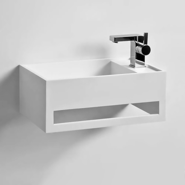 Lave-mains suspendu EASY 50 GAUCHE en Solid Surface